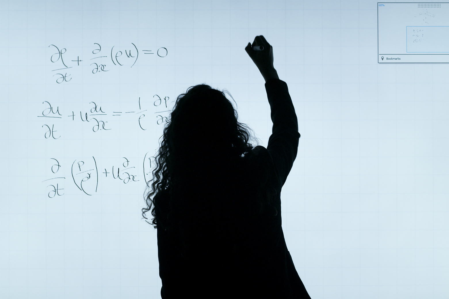 Woman Writing On A Whiteboard